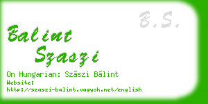 balint szaszi business card